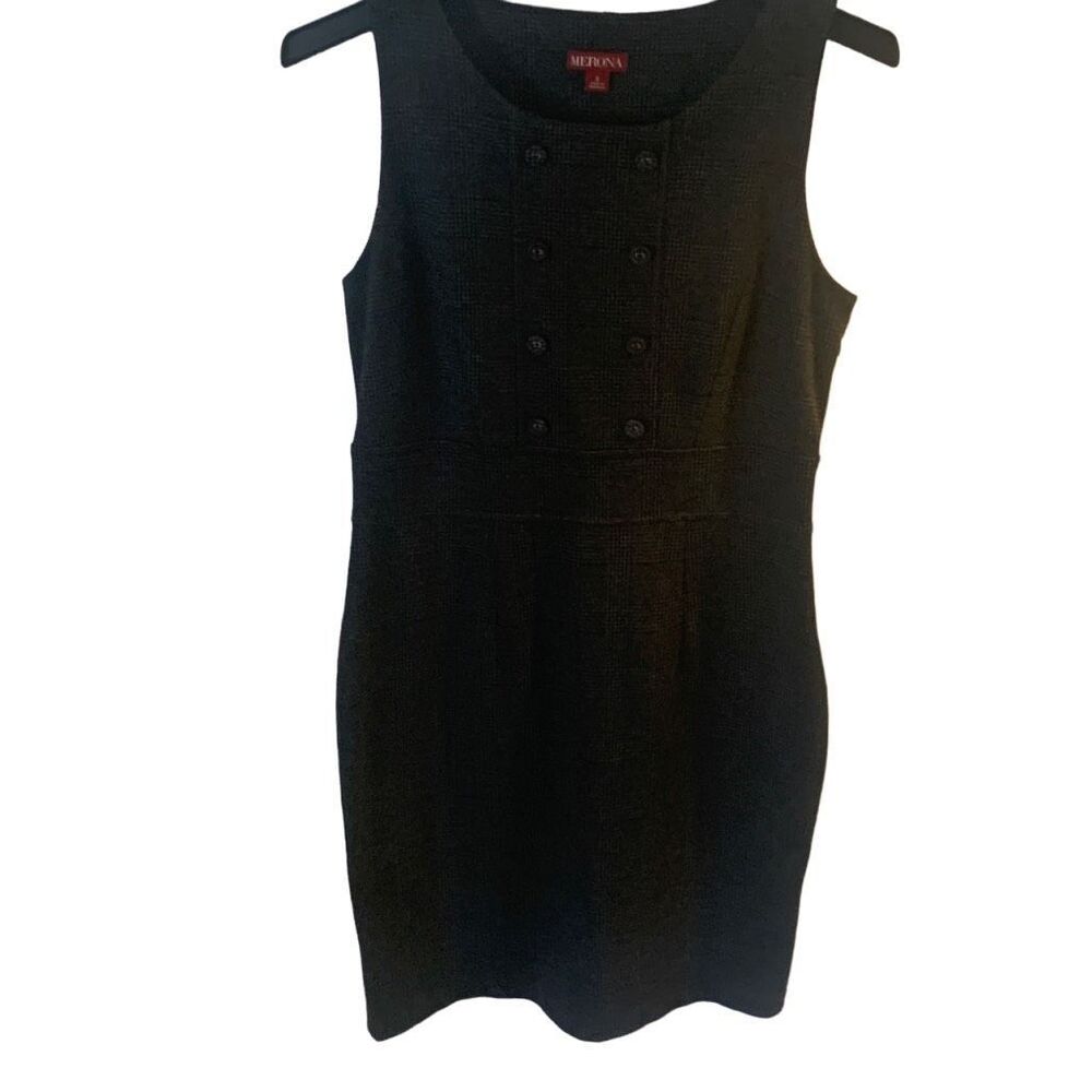 Pre Owned Women’s Merona Sleeveless Dress Charcoal Gray Sz Sm Classic S Side Zip